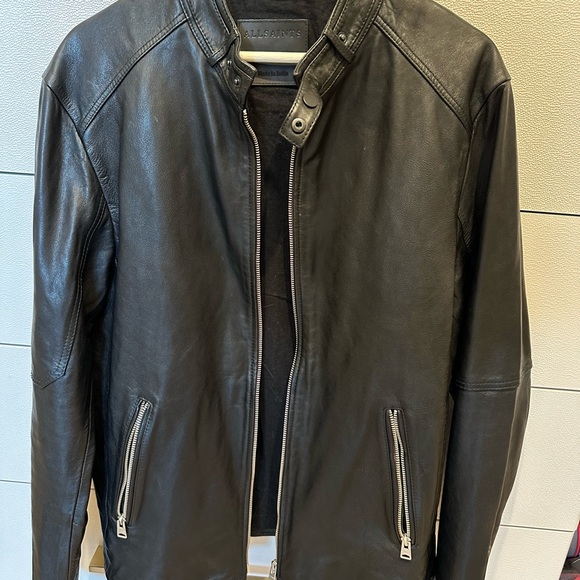 All saints men’s Cora leather jacket xl - Picture 5 of 8